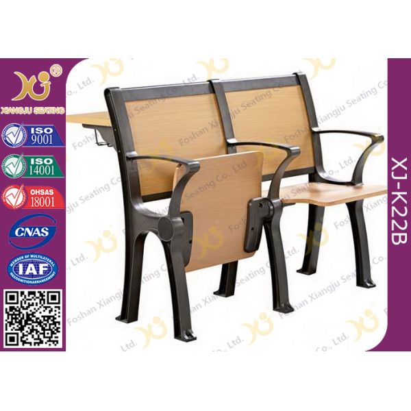 Wood Board Aluminum Alloy Frame College Classroom Tables And Chairs