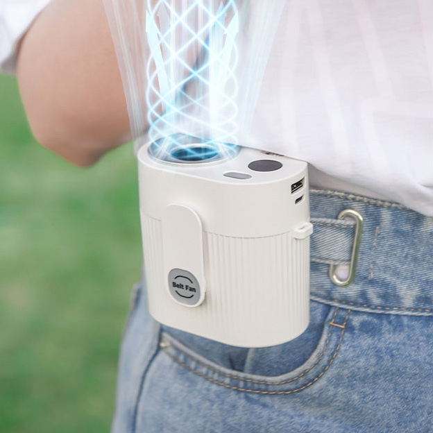 Wholesale 8000mAh Emergency Power Bank Portable Outdoor Cooling Fan Factory Direct Hanging Neck Waist Fan