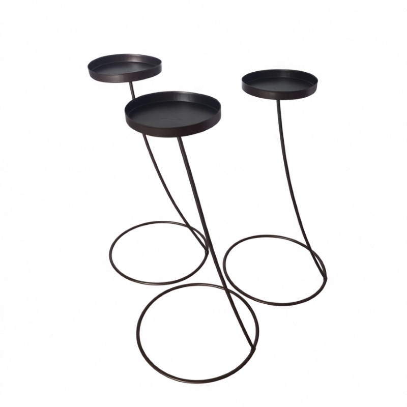 Customizable Metal Candle Holder Pillar Candle Compatible Easy Care Elegant Decor