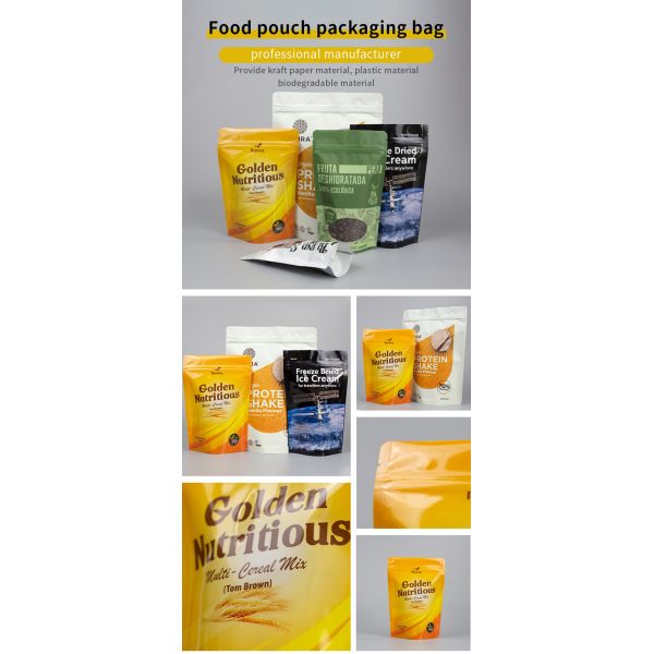 OEM Chocolate Protein Food Packaging Bag High Barrier With Zipper