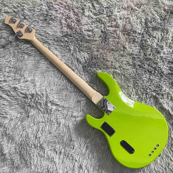Custom 4 Strings Stingray Electric Bass Guitar in Green with White Pickguard Rosewood Fretboard
