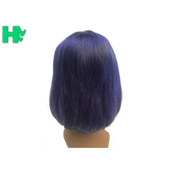 Front Lace Natural Human Hair Wigs , Short Glueless Malaysian Bob Wig