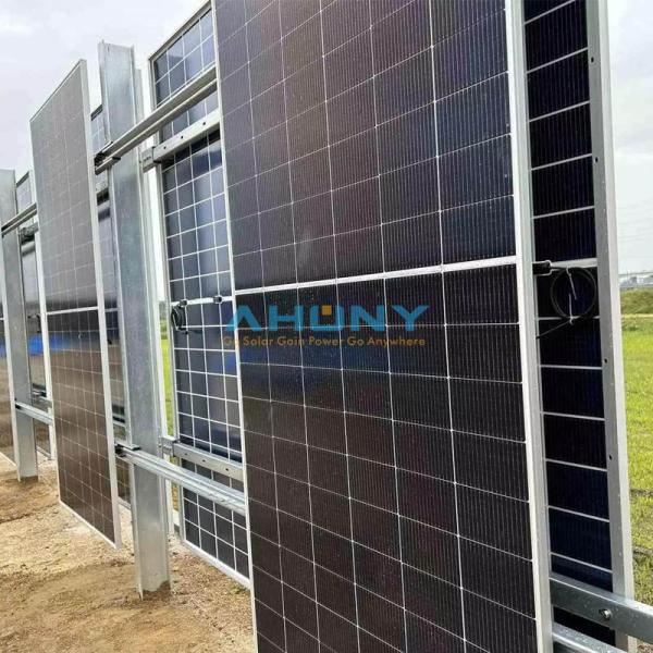 Kit de panneaux solaires bifaciaux verticaux pour clôture, pour jardin, arrière-cour, irrigation, étang, élevage de volailles, production d'énergie hors réseau