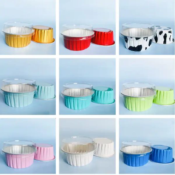 200ml Disposable Aluminum Foil Baking Cake Cup Container for Cheese Dessert Bread