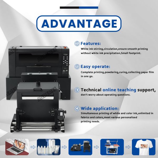 140KG Mini A2 17'' PET Film DTF Printer 42cm For T-Shirt With Two Epson Xp600 Printhead