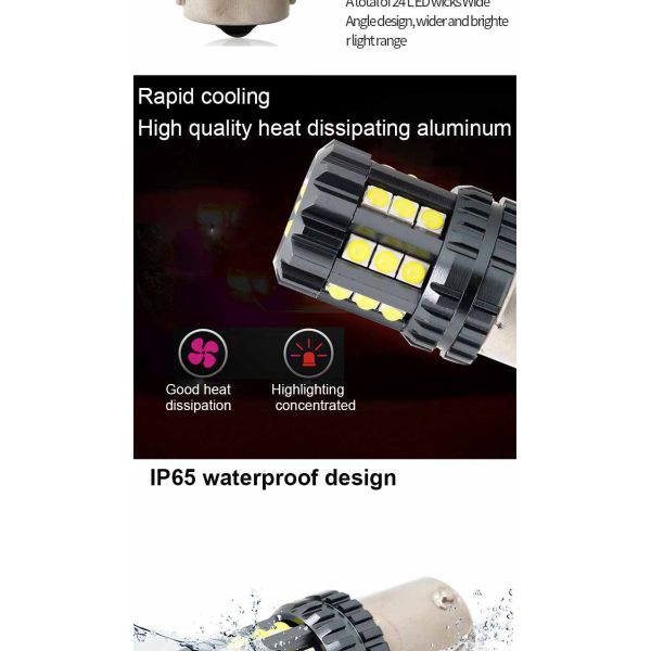 Luzes LED de giro de automóviles de color blanco Auto 12V 24V 2835 45SMD 1156 1157 T25 3156 3157 T20 7440 7443 Canbus bombillas de automóvil LED