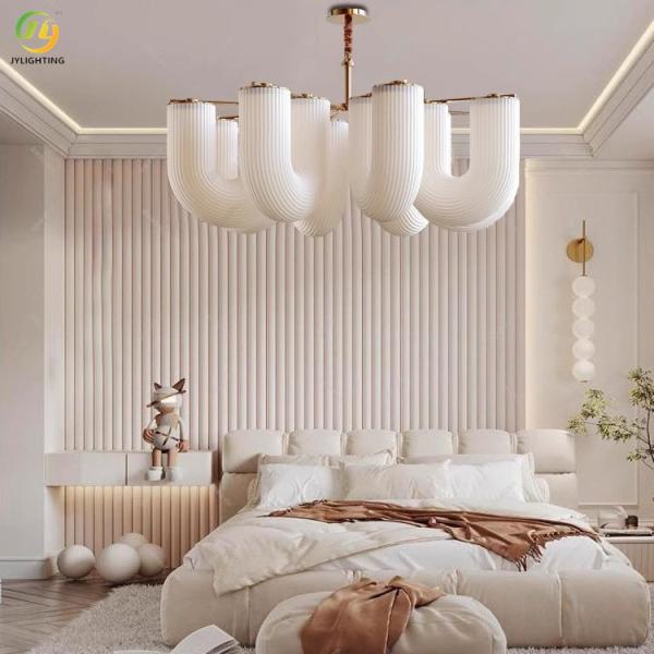 JYLIGHTING Diseño Nórdico de Mediados de Siglo Estilo Crema Sala de Estar en Forma de U Moderno Comedor Dormitorio Habitación Infantil Lámpara Colgante Moderna