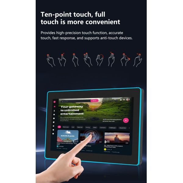 15.6Inch RK3566 NFC POE Power Tablet PC Wall Mounted Meeting Android Tablet With Led Light