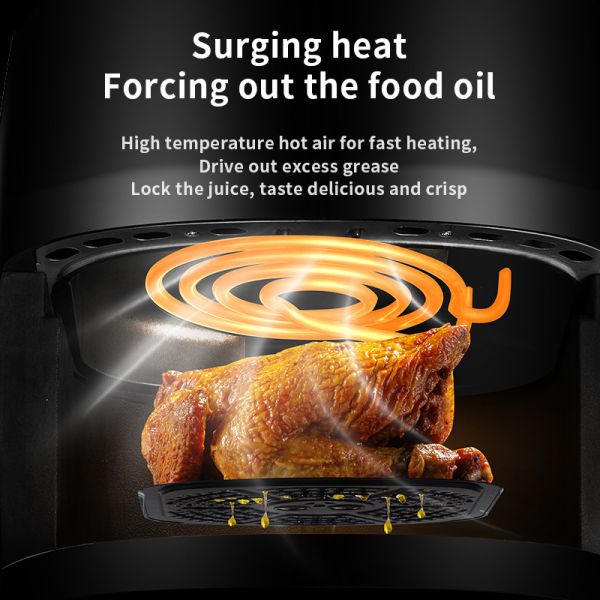 Intelligence Digital Electric Air Fryer with 8L Capacity and Stainless Steel Material