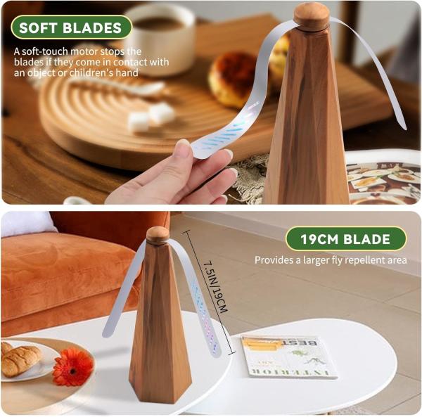 OEM Design Manufacturer Supplier with 3 Fan Blades UV Fly Killer Summer Free Standing Fly Trap ABS Fly Repellent Fan