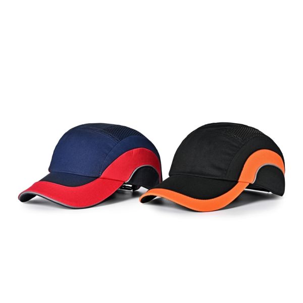 Ventilation 100% Cotton Safety Bump Cap Baseball Cap Short Brim 56cm