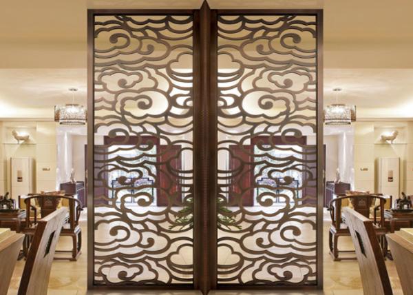 Rust Proof Decorative Metal Panels , Delicate Indoor Privacy Screen Solid Structure