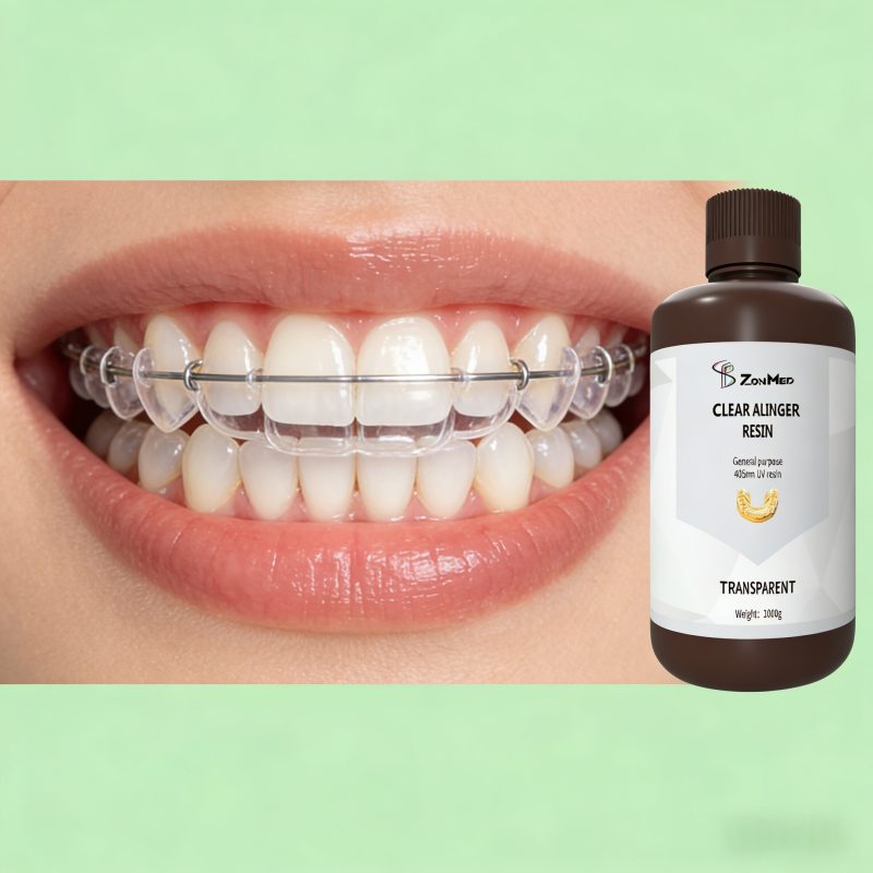 Transparent clear aligner resin cool storage condition and low shrinkage rate combined for effective dental applications