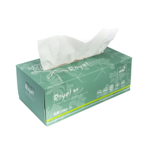 High Quality Custom Wholesale White 3 Ply Comfortable Eco Facial Tissue Virgin Bamboo Pulp Soft Facial Tissue