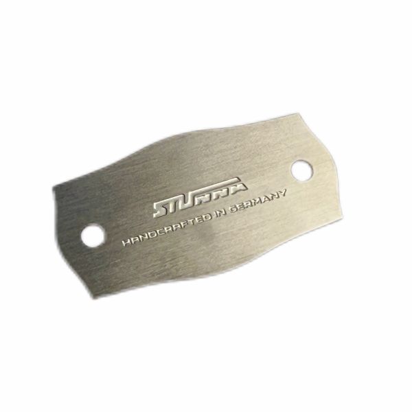 Custom Irregular Shape Metal Nameplate Brushed Stainless Steel Nameplate Etched Debossed Letter Sign With Two Holes