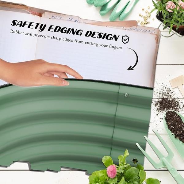 Kit de cama de jardín elevado de acero galvanizado exterior 3.4 * 2 * 0.92 FT Cajas de plantación de metal con guantes de seguridad con bordes por encima del suelo