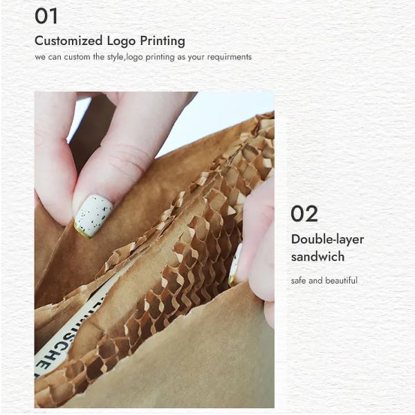 100% Paper Biodegradable Self Adhesive Courier Bags Padded Mailers