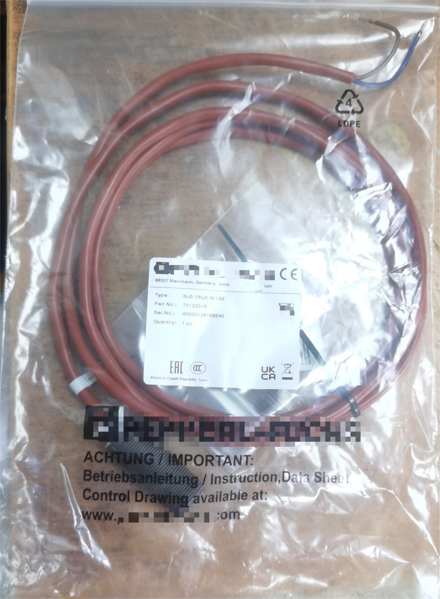 2 проволочные датчики P+F Индуктивный датчик близости NJ5-18GK-N-150
