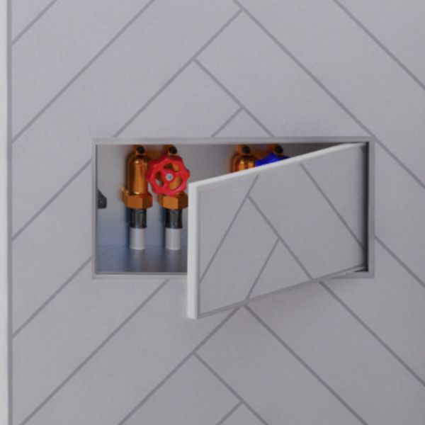 300x145x90mm Silver Shower Wall Niche Contemporary Style Practical