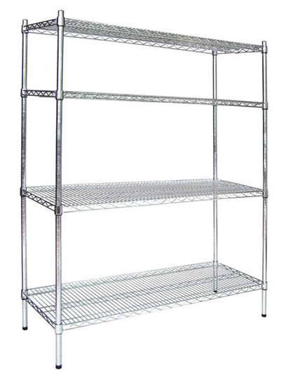 Epoxy Stainless Steel Kitchen Equipment , Adjustable Distance Heavy Duty Wire Shelving
