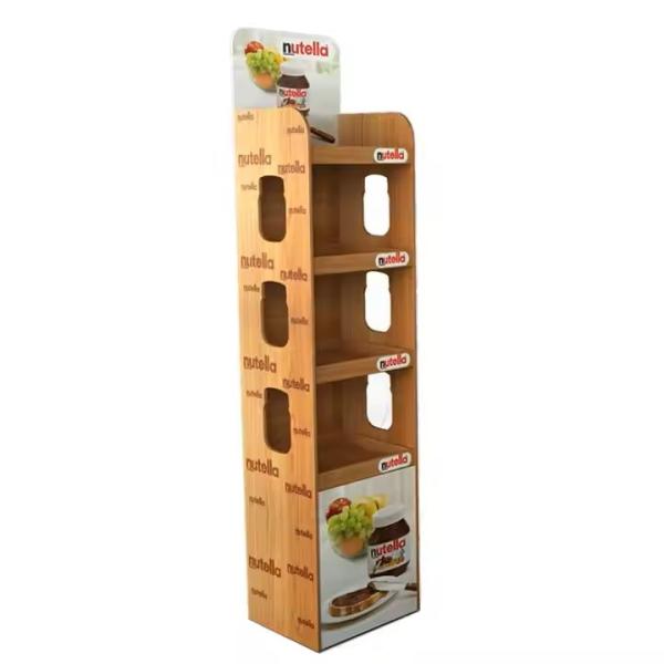 Nature Color Pet Food Display Stand Light Weight Essential Oil Display Rack Floor Standing