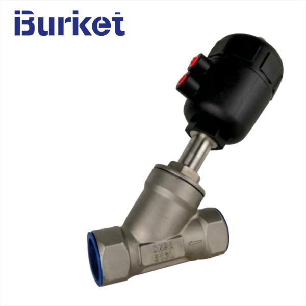 DN80 PN16/20 Stainless Steel Thread Angle Seat Valve with SS304/Plastic pneumatic cylinder