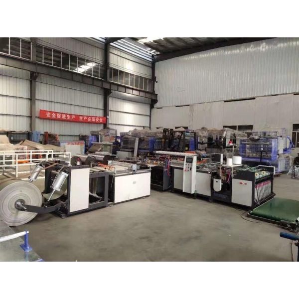 Сумка зигзага сплетенная PP делая резать шить шить машину