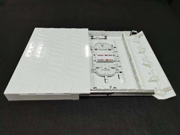 Plastic 1U 24 SC Adapter Ports Sliding Fiber Optic Patch Panel 19' 24Cores Rack Mount ODF