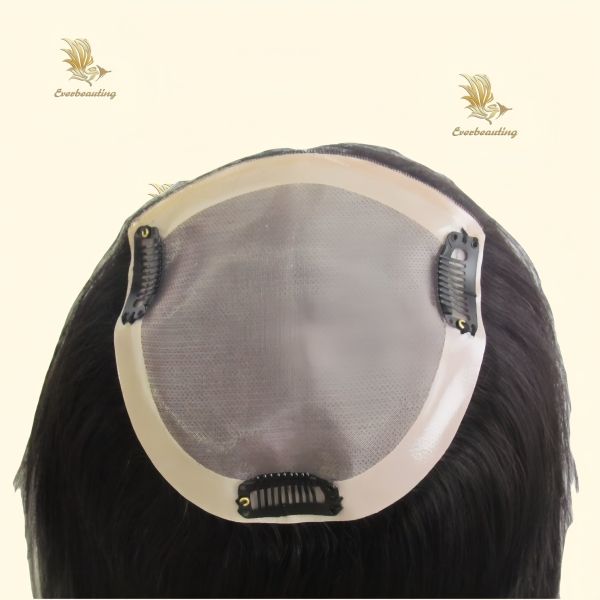 Customized Request 16 Inch Natural Color Mini Toppers for Hair Loss Full Hand Tied