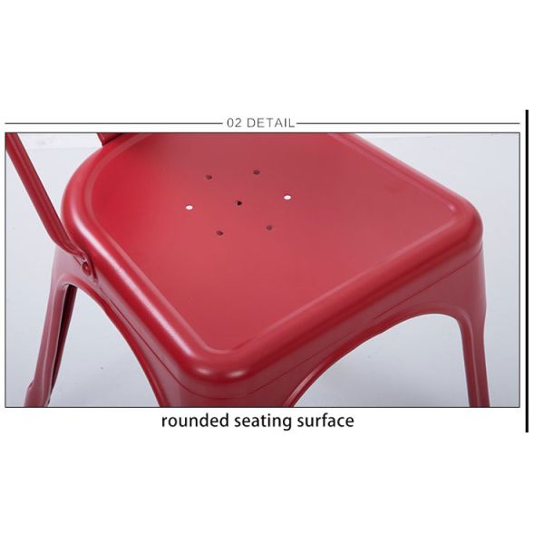 Industrial Style Retro Stackable Iron Chair Bar Stool Colorful Cafe Metal Dining Chairs