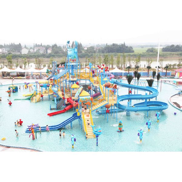 Платформа спортивной площадки Aqua дома воды Gaint с скольжением воды для потехи семьи