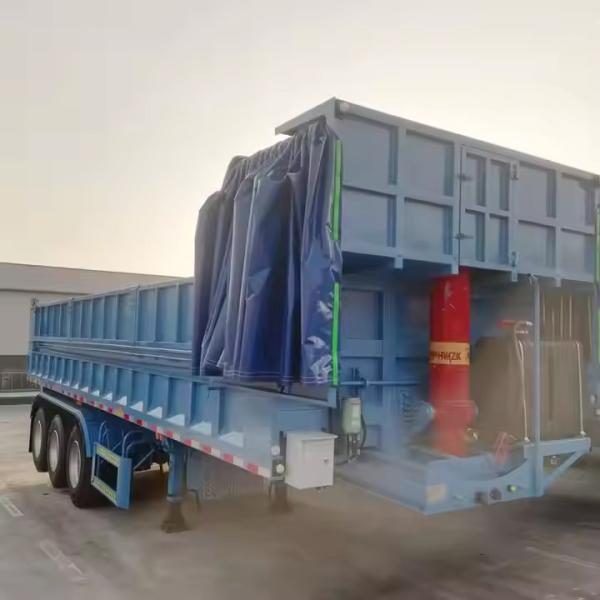 CIMC High Strength Steel 3-Axle Dump Trailer Side Dump Semi-Truck with Factory Price Commercial Truck Trailers