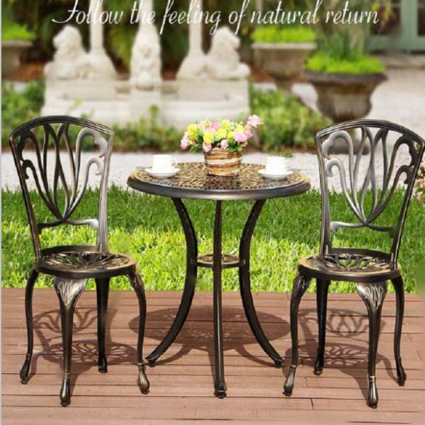 Oem Cast Aluminium Garden Table Unfolded Aluminium Table And Chairs Outdoor