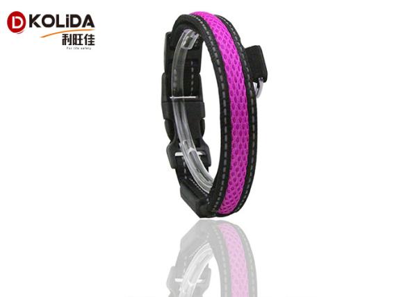 Adjustable Safety Light Up Flashing Glowing Puppy Cat Collar Purple / Green