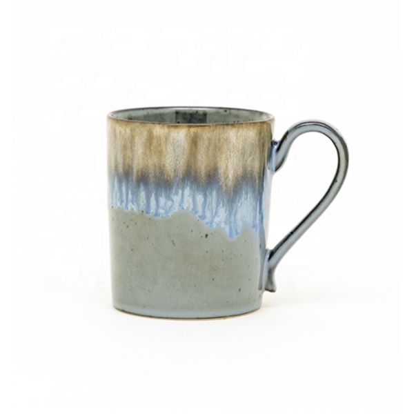 Керамическая 3D голубая коричневая кружка Керамическая кружка для кофе и молока с 3D-реактивной глазурой