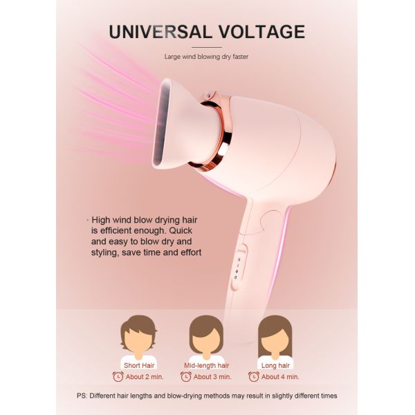 OEM Lightweight Blow Dryer , 110-240V Hang Up Hair Dryer portable