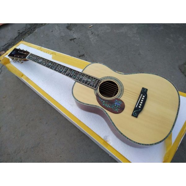 Customized acoustic guitar, 43 inch Jumbo guitar, Quilt Vine Viper red, Guitarra acustica
