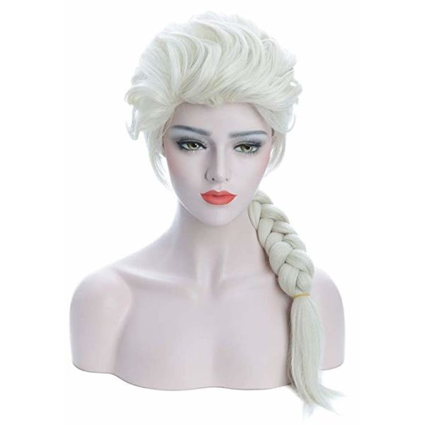 Women'S Long Beige Braided Cosplay Party Wigs Halloween Cosplay Wig For Adult