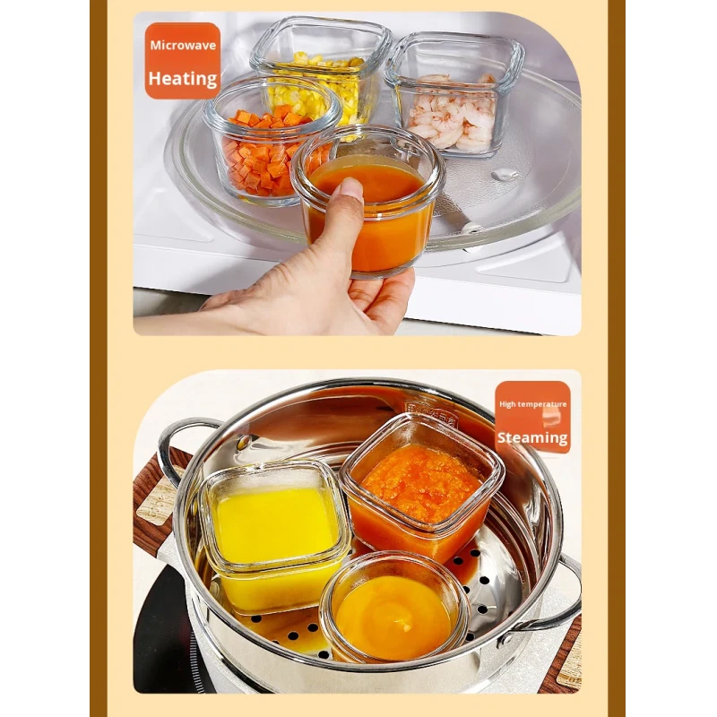 Hot Selling Steamable Microwave Safe Glass Food Container Sustainable Fresh-Keeping Lunch Box with Lid for Kitchen Use