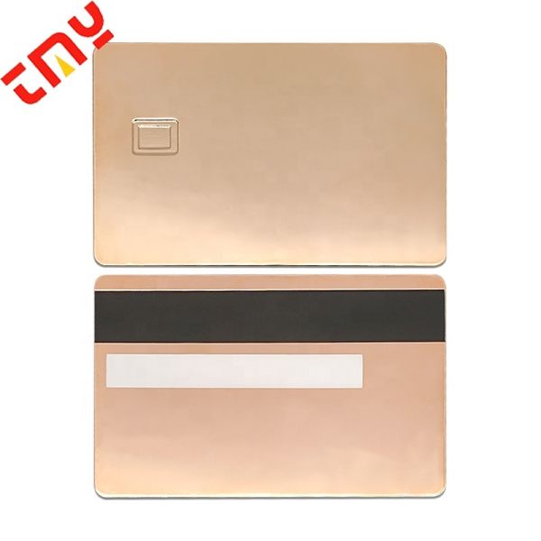 Mirrror Rose Gold Luxury Custom Metal Credit Card Wallet Business Card With Chip Slot Etched