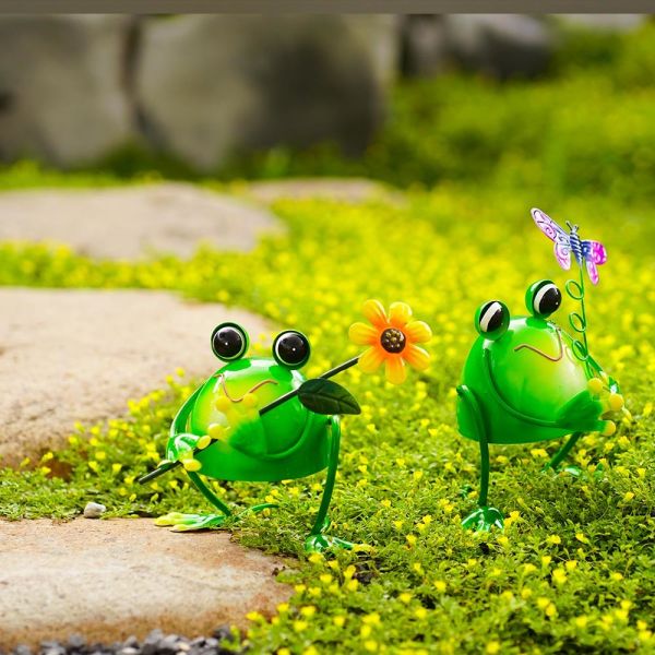 Лягушка сада металла OEM/ODM орнаментирует художественное животных Rustproof
