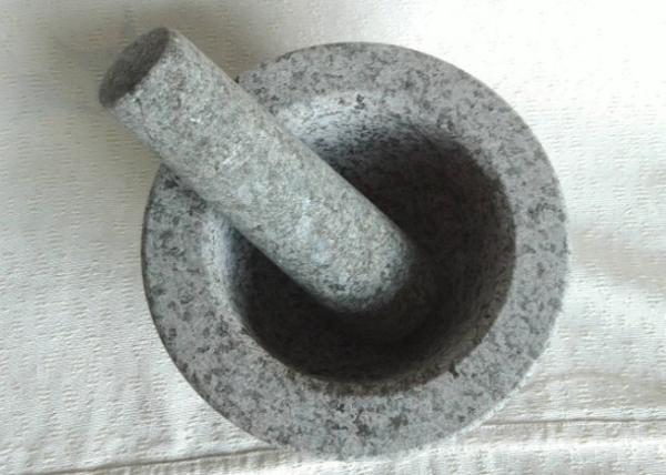 Herb Stone 6 Inch Mortar Pestle Hand Made Granite Moisture Resistant