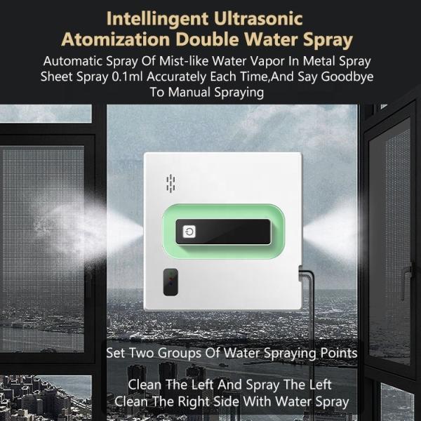Household Electric Window Glass Cleaner Robot with Dual Water Spray and Remote Control