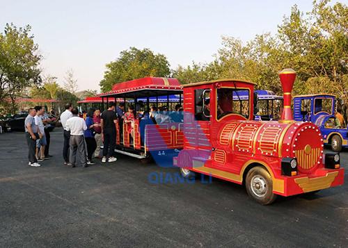 High quality Amusement kids Park Electric Trackless Sightseeing Tourist Road Train rides for sale