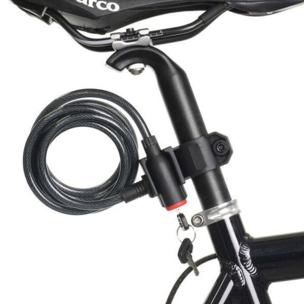 Anti-Theft Bike Security Lock Stainless Steel Cable Coil For Castle Motorcycle Cycle MTB Bike with 2 Key