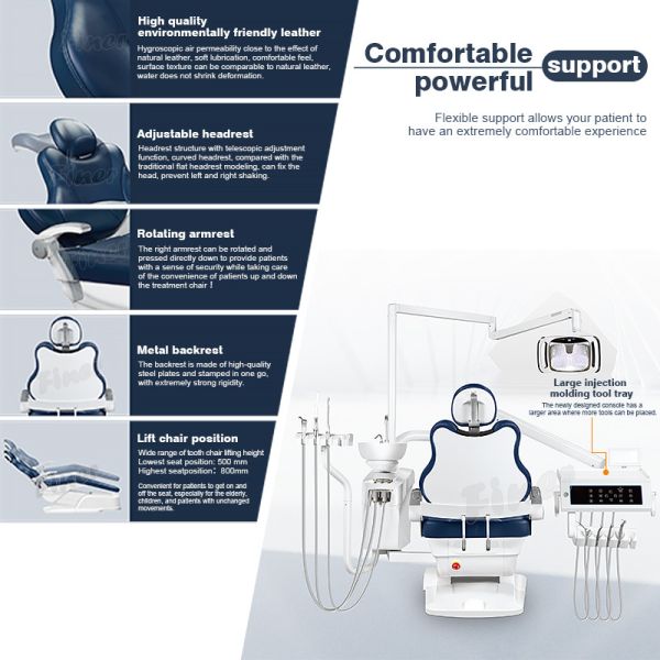 Adjustable Positioning Electric Dental Chair With LED Lights