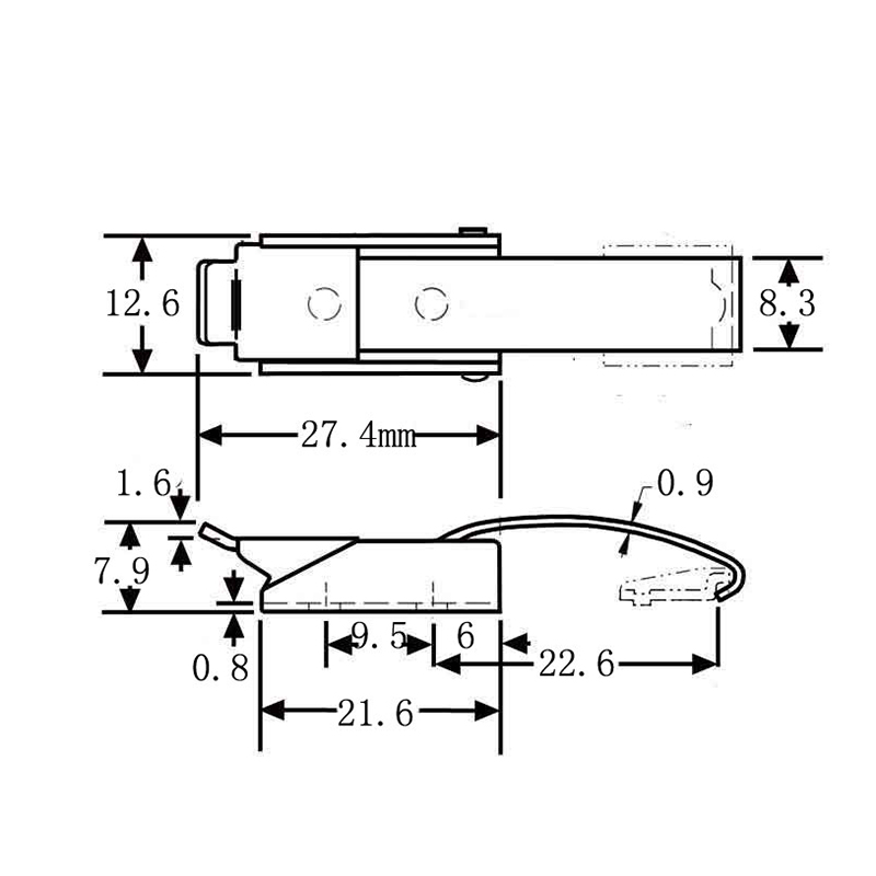 Защелка 50mm*13mm притяжки мини накладки нержавеющей стали Lockable
