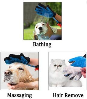 Colorful Pet Grooming Gloves , Dog Bath Glove With Wash Tube Sets Custom Logo