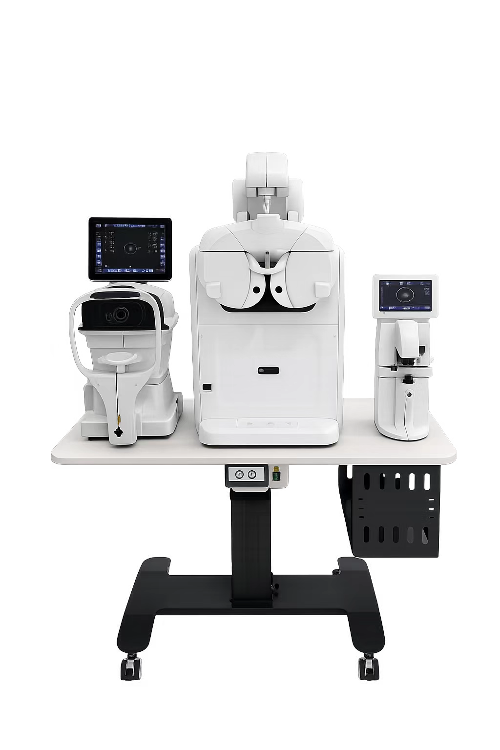 GRS-100 Tabletop Refraction System /Outstanding Equipment Set with Mirror Chart&Digital Phoropter Can link Fully Automatic Refracto-Keratometer, Auto Lensmeter And Motorized Table