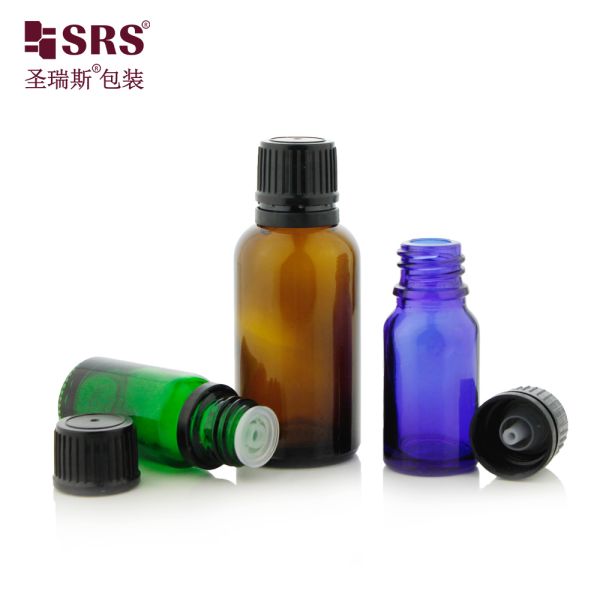 Empty Cosmetic Massage oils Child Resistant Cap Screw Type With Plug Glass Bottles For Oil